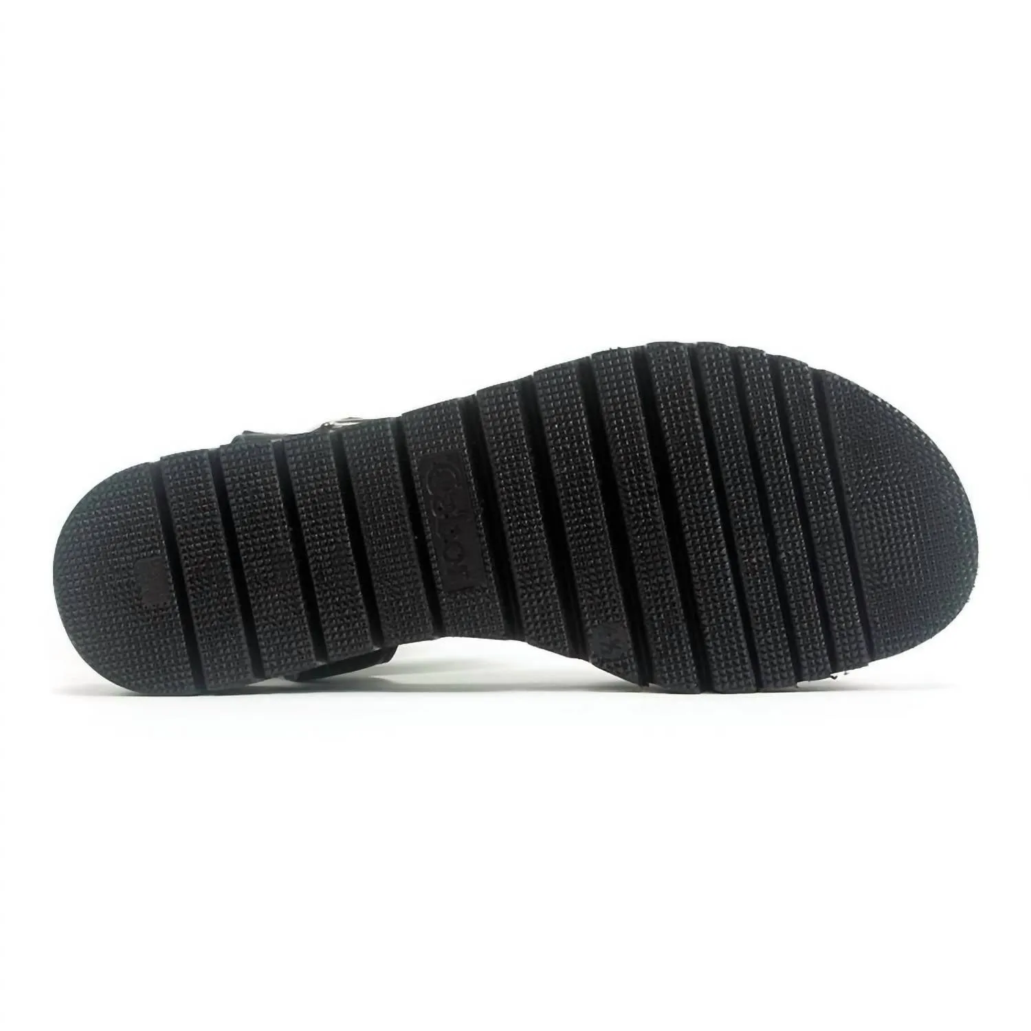 Double Ankle Strap Platform Sandal In Black