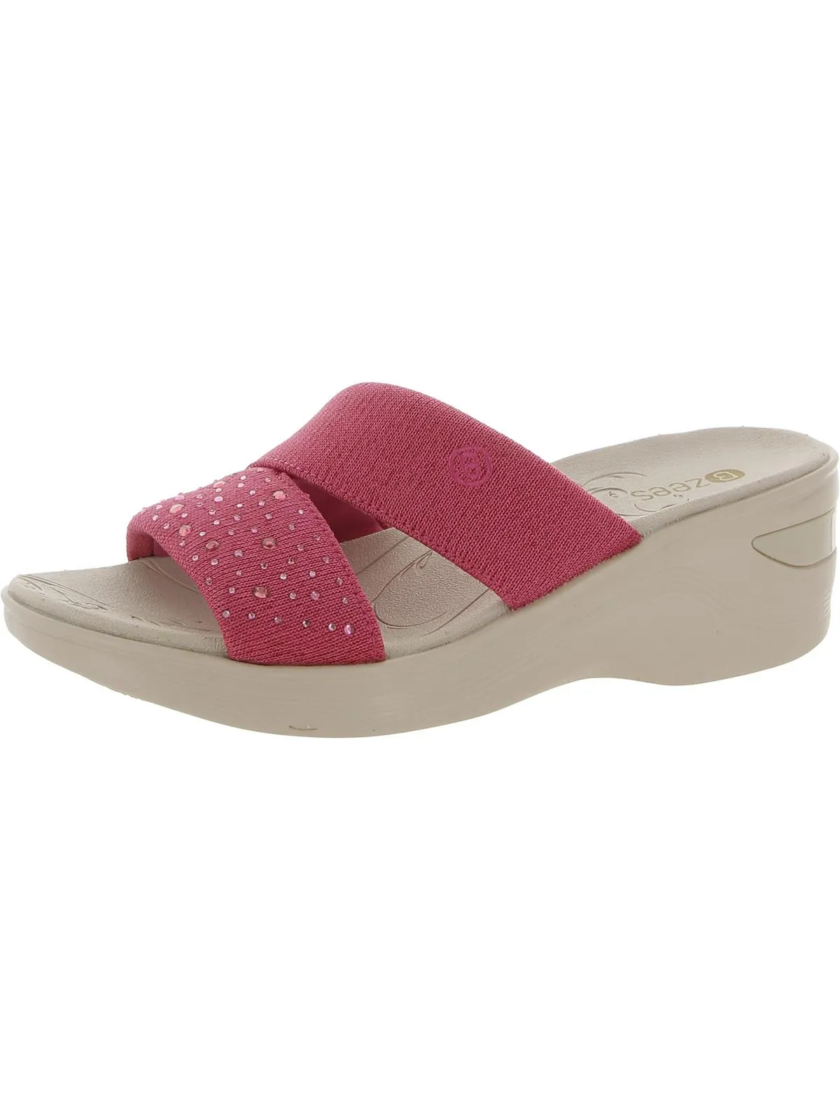 Dynasty Bright Womens Metallic Embellished Wedge Sandals