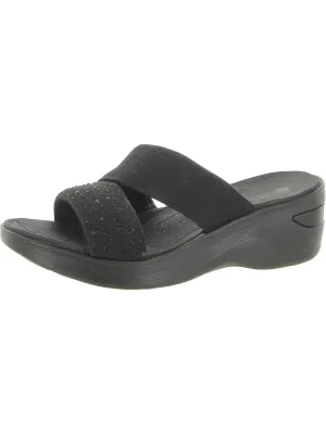 Dynasty Bright Womens Metallic Embellished Wedge Sandals