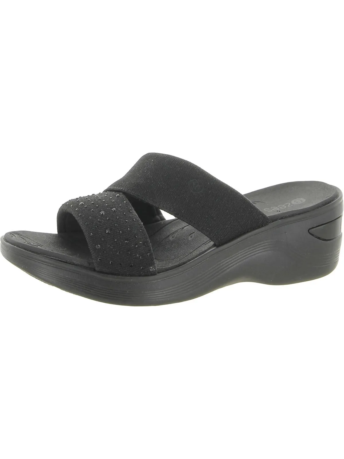 Dynasty Bright Womens Metallic Embellished Wedge Sandals