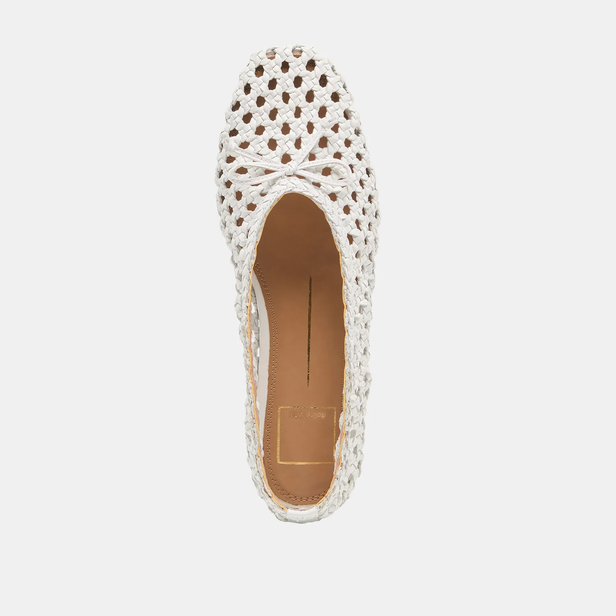 EDDA BALLET FLATS BONE WOVEN LEATHER