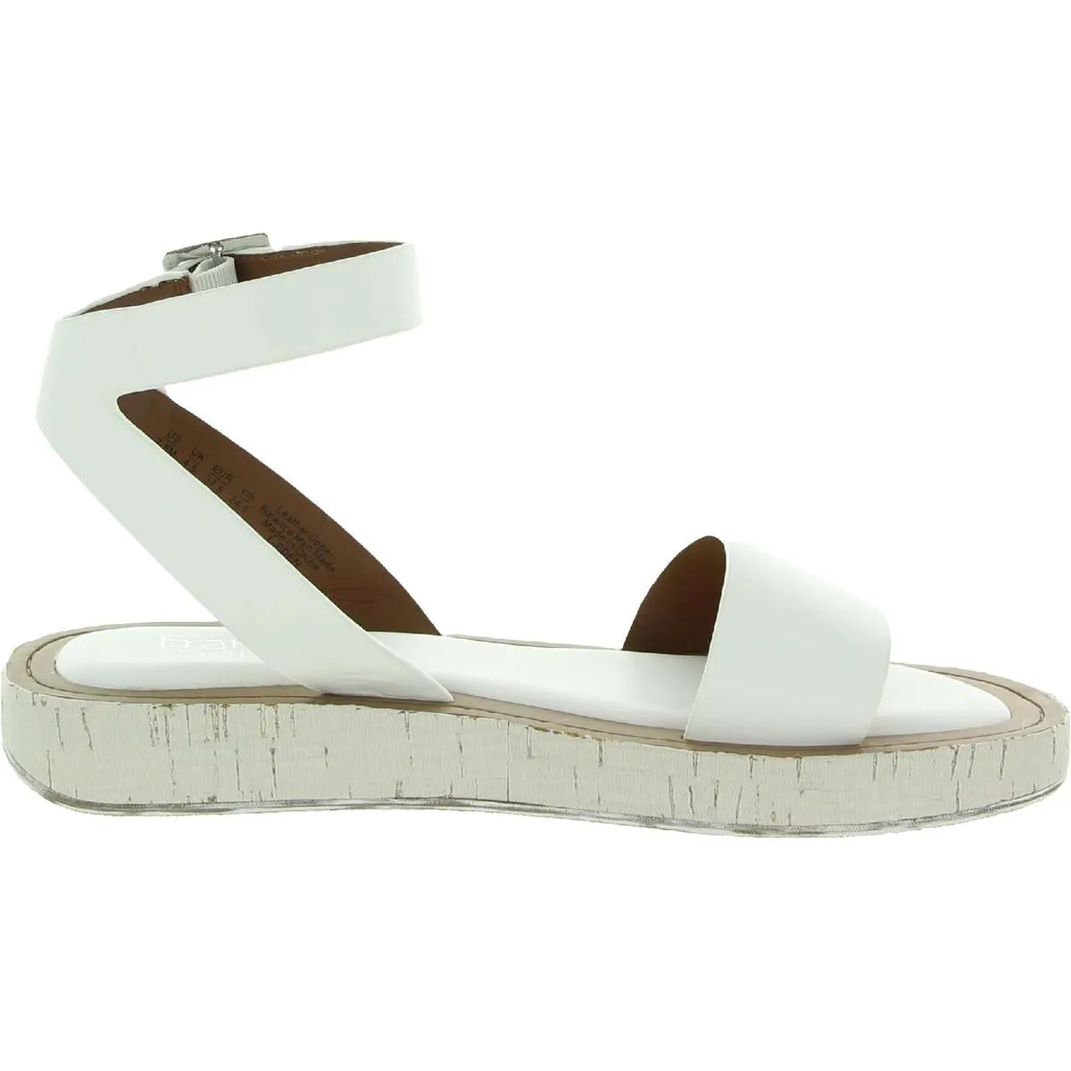 Eden Womens Leather Ankle Strap Flatform Sandals