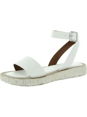 Eden Womens Leather Ankle Strap Flatform Sandals