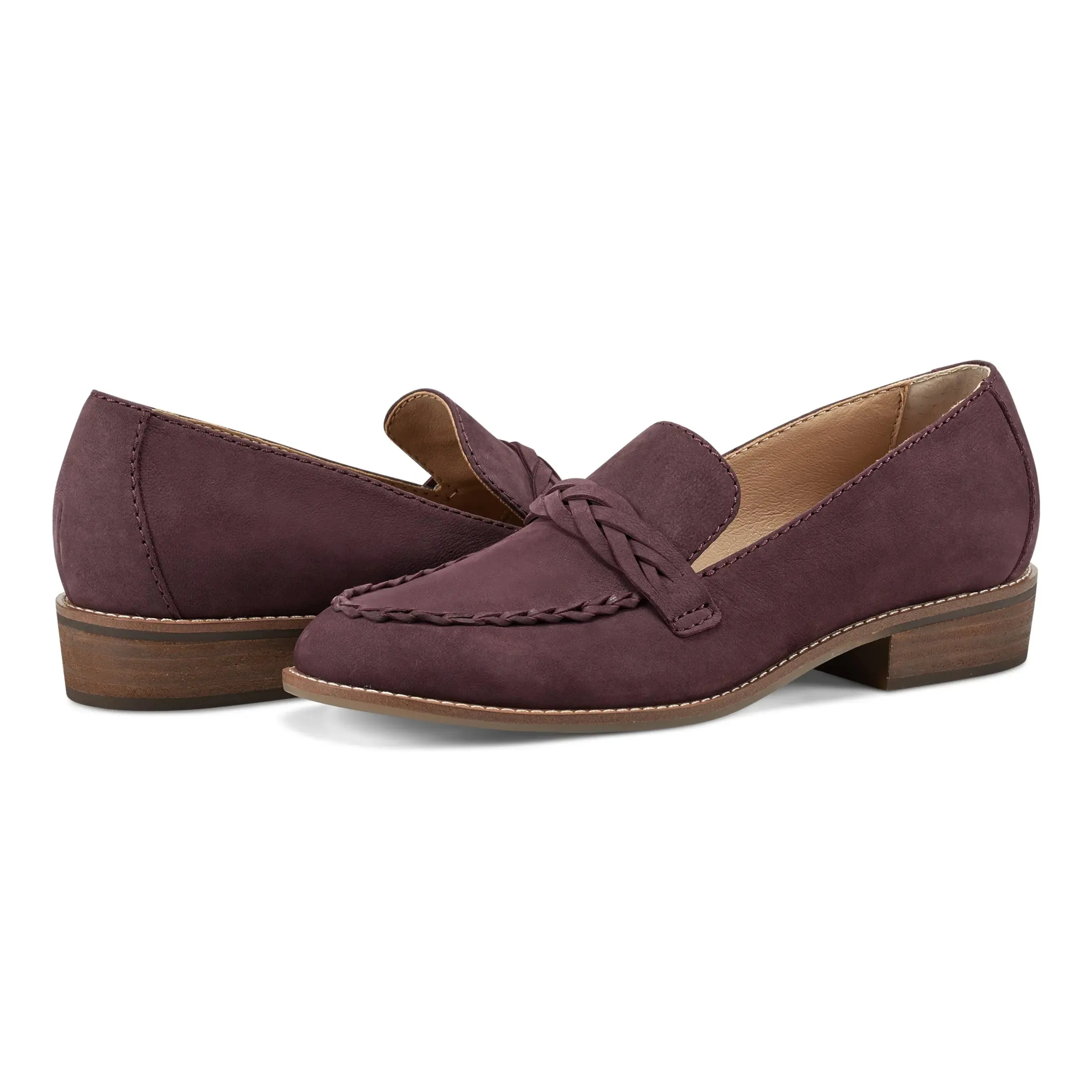 Edie Stacked Heel Casual Slip-on Loafers