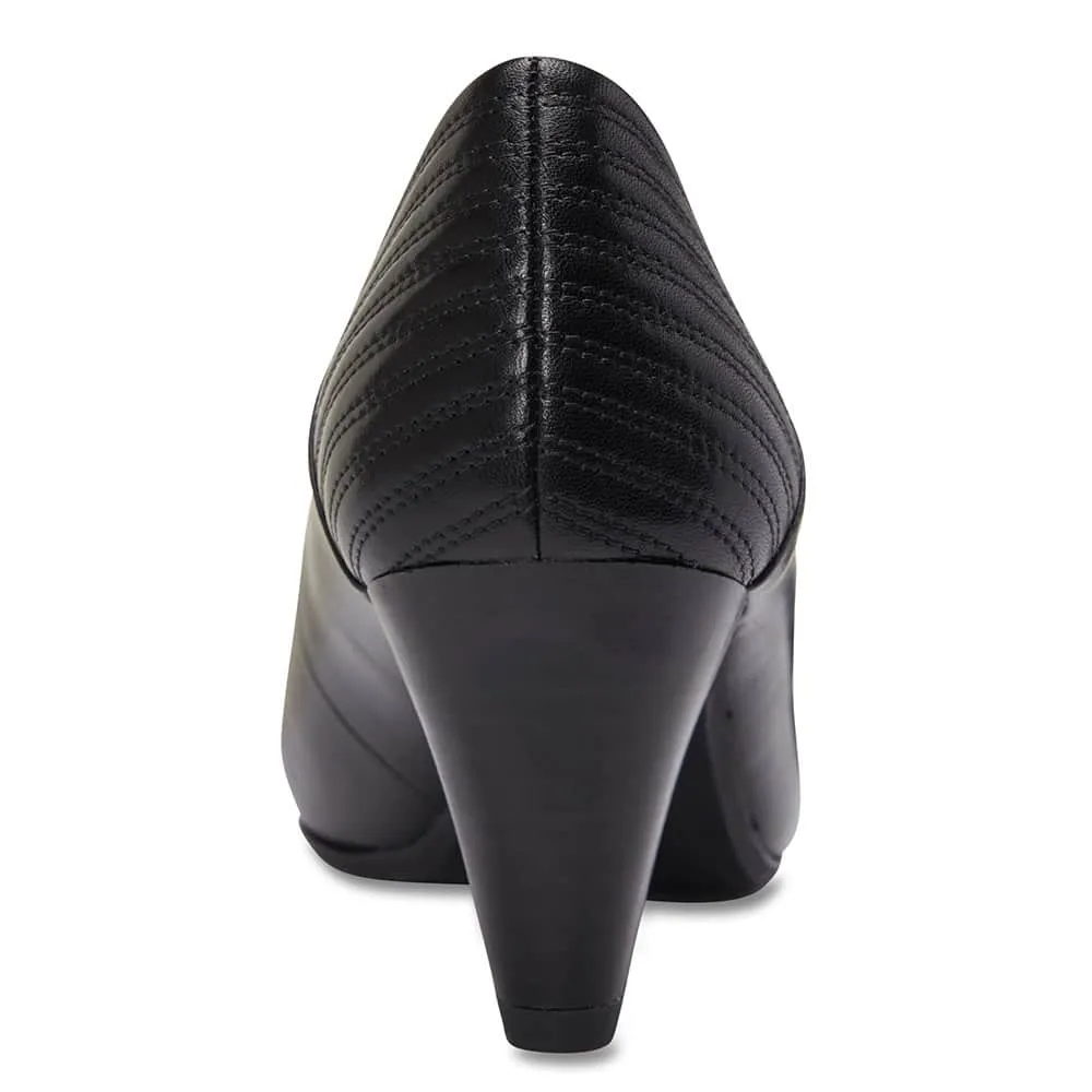 Edina Heel in Black Leather