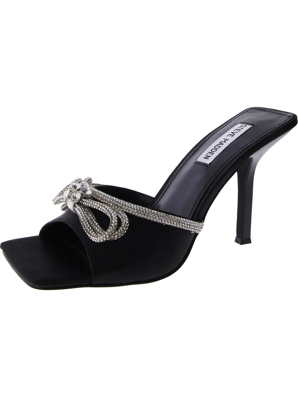 Embellish Womens Faux Leather Slip-On Heels