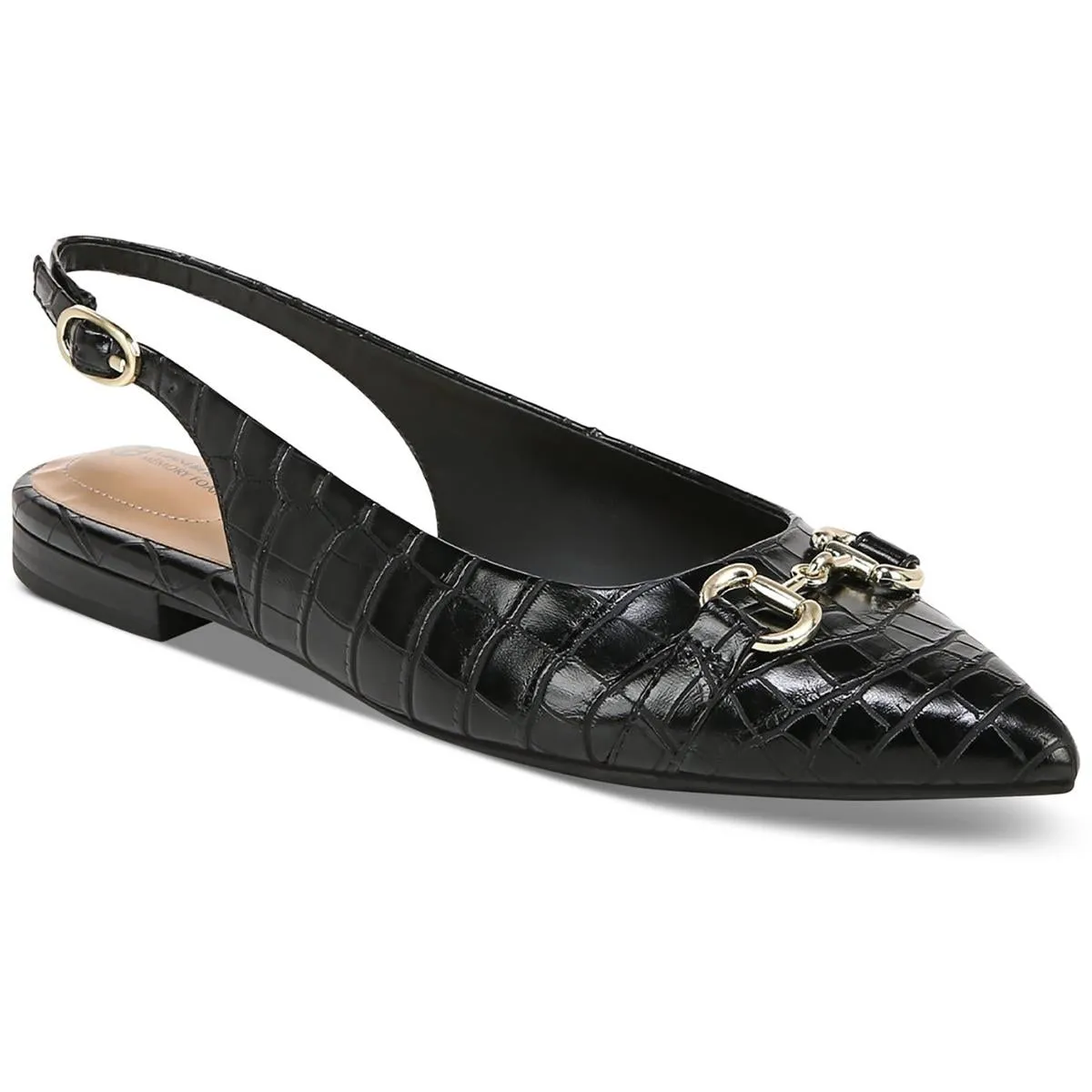 EMERSYNN Womens Faux Leather Flat Slingbacks