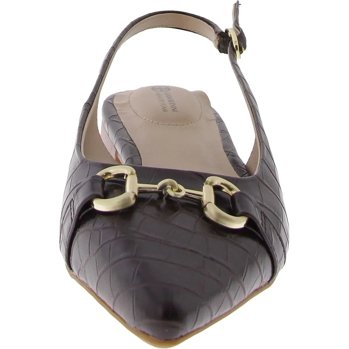 EMERSYNN Womens Faux Leather Flat Slingbacks