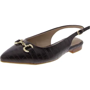 EMERSYNN Womens Faux Leather Flat Slingbacks
