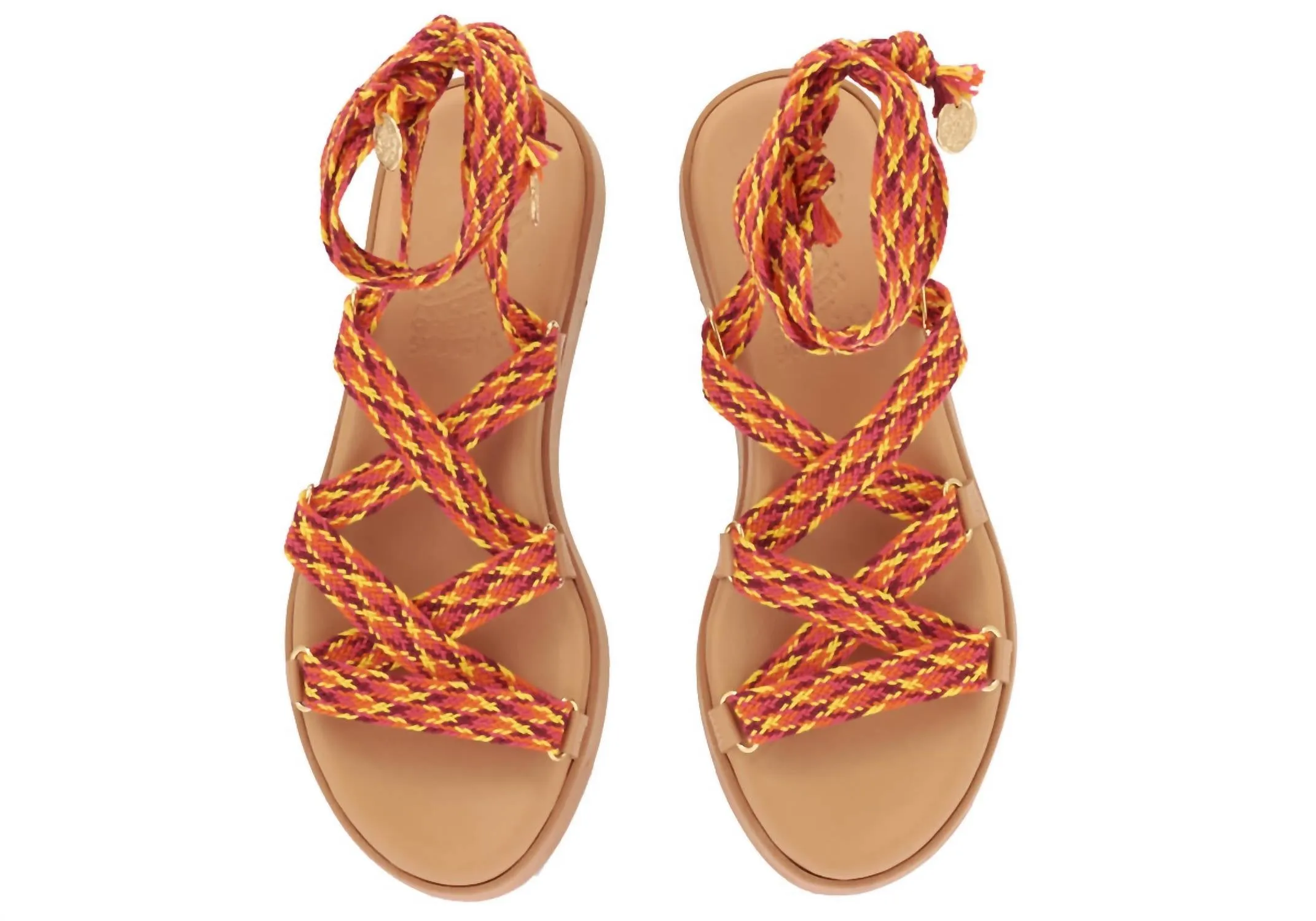 Evelina Rope Sandals In Multi Fuchsia