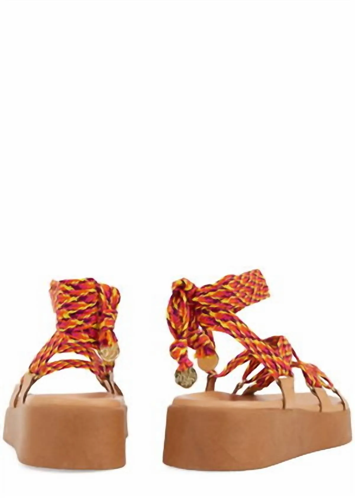 Evelina Rope Sandals In Multi Fuchsia