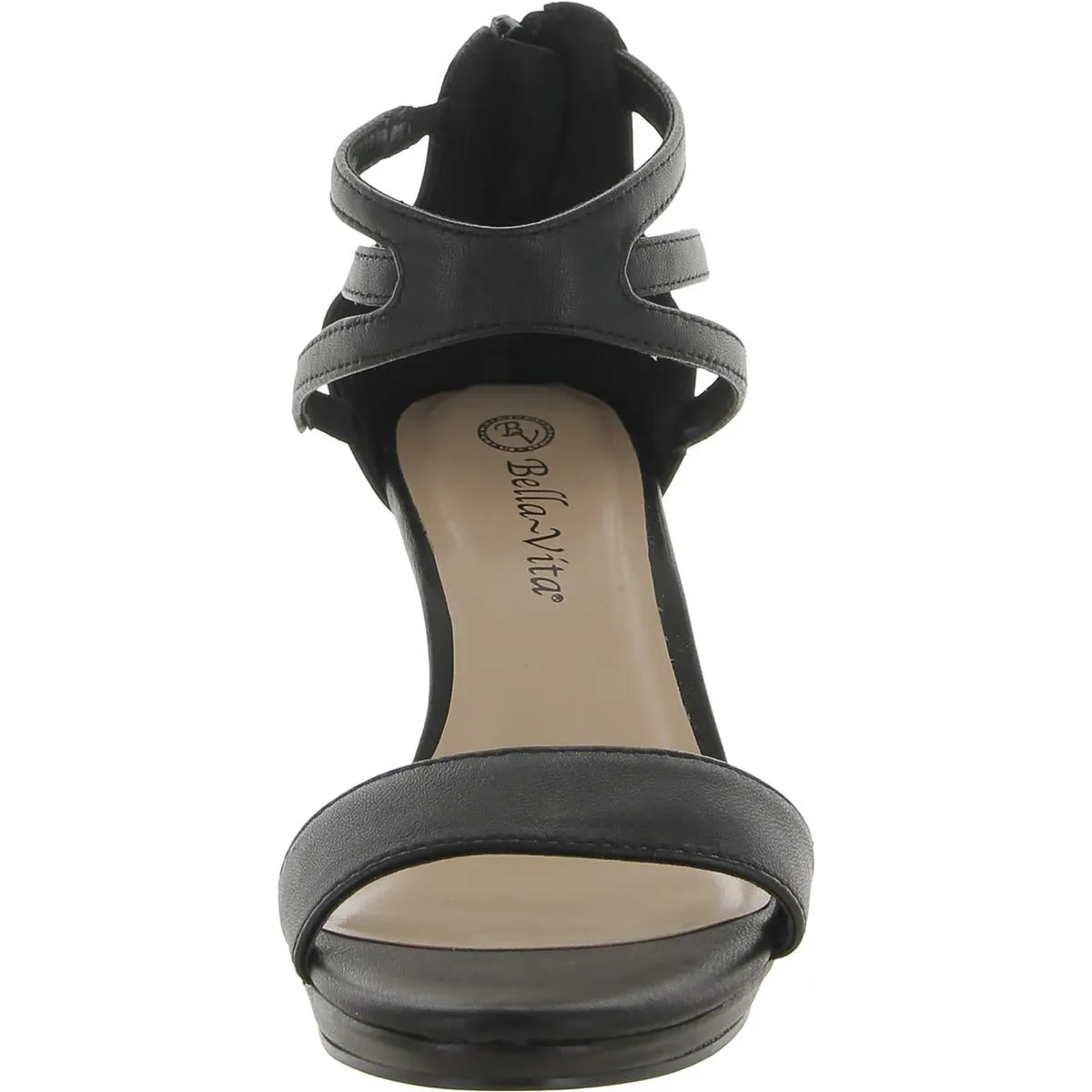 Everly Womens Leather Ankle Strap Pumps