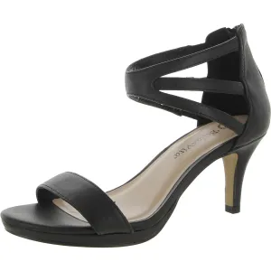Everly Womens Leather Ankle Strap Pumps