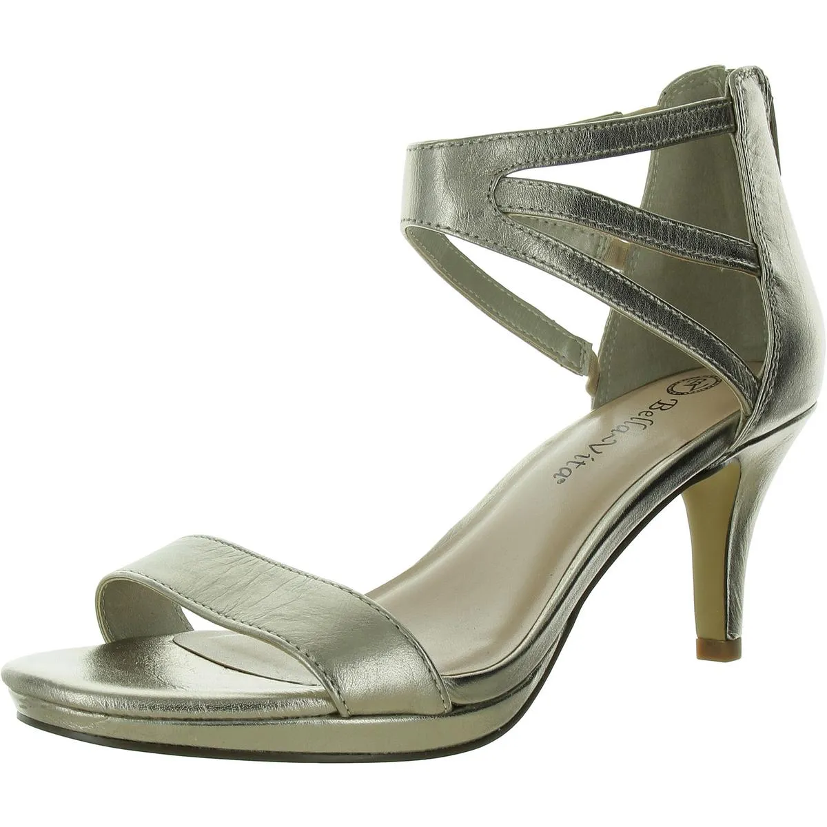 Everly Womens Leather Ankle Strap Pumps