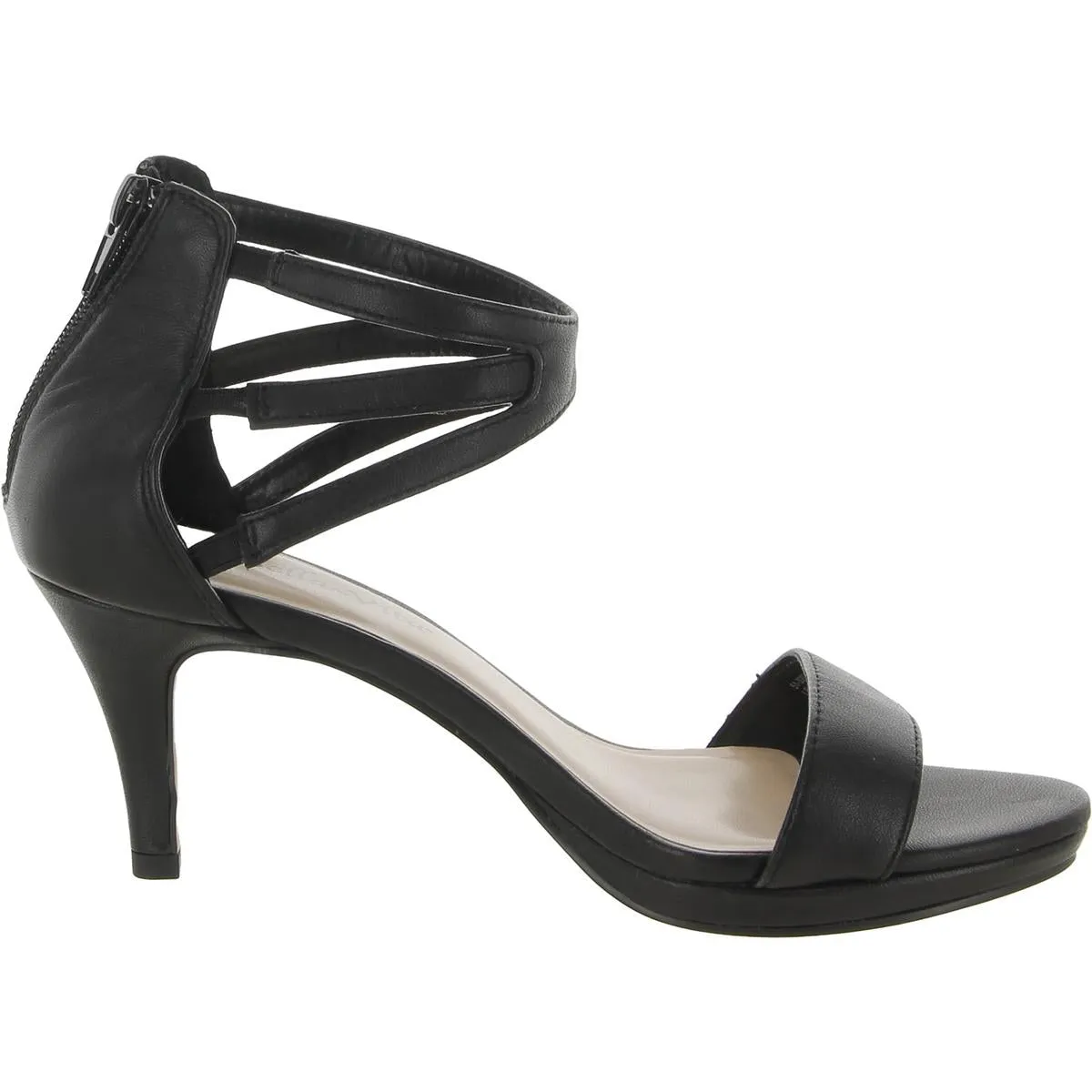 Everly Womens Leather Ankle Strap Pumps