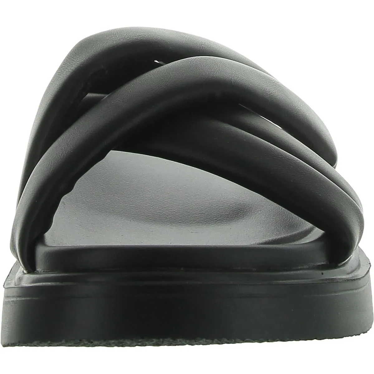 Fabio Womens Faux Leather Footbed Slide Sandals