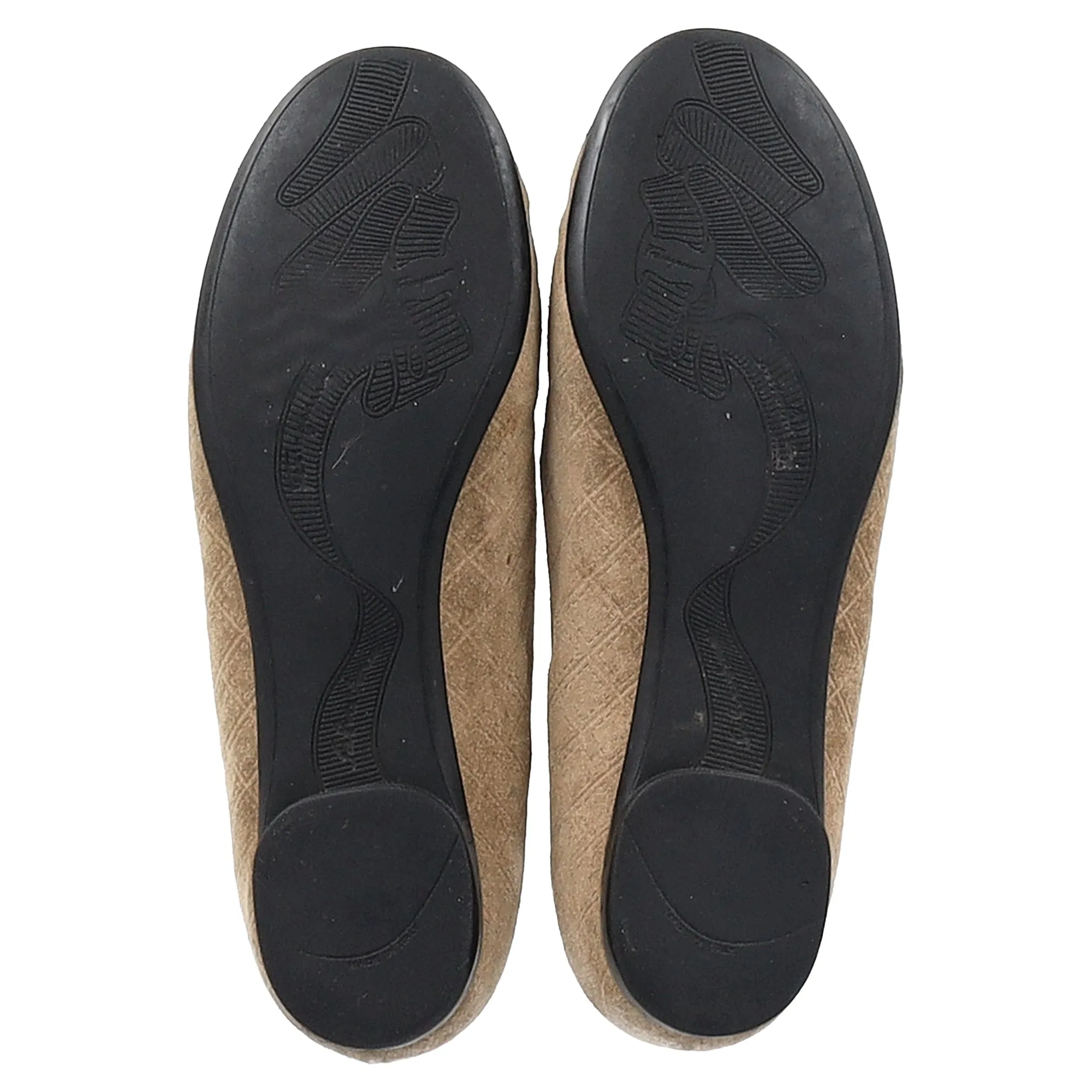 Ferragamo Cap Toe Ballerinas in Brown Suede