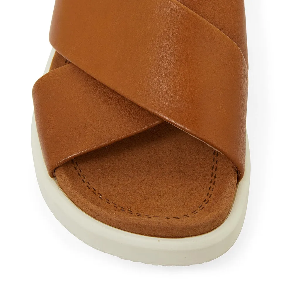 Ferry Slide in Tan Leather