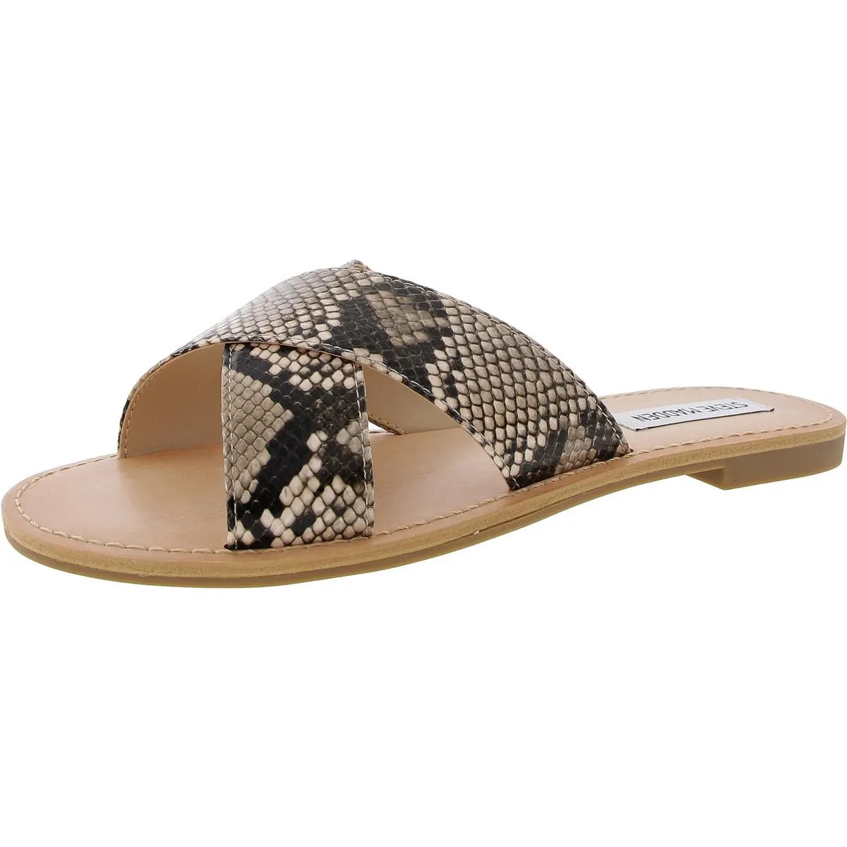 Fetch Womens Criss-Cross Slide Sandals