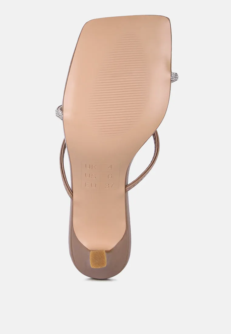 fetish croc rhinestone slider sandals