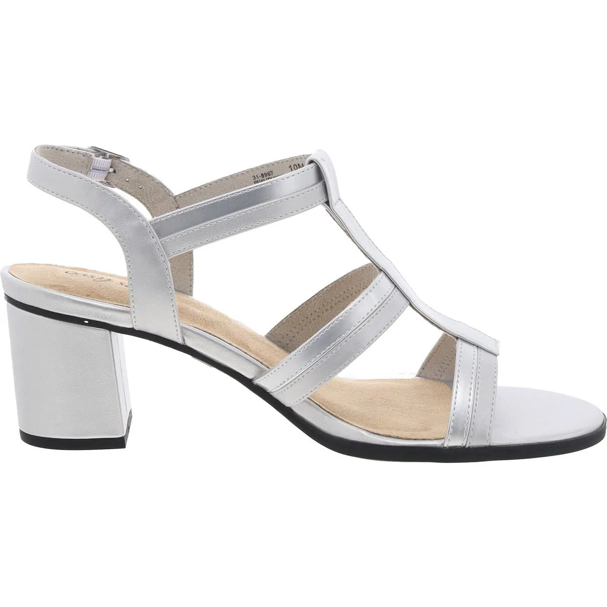 Fiesta Womens Buckle Faux Leather Slingback Sandals