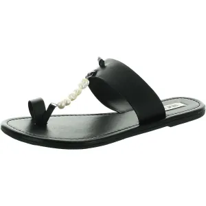 Fire Womens Toe Loop Leather Slide Sandals