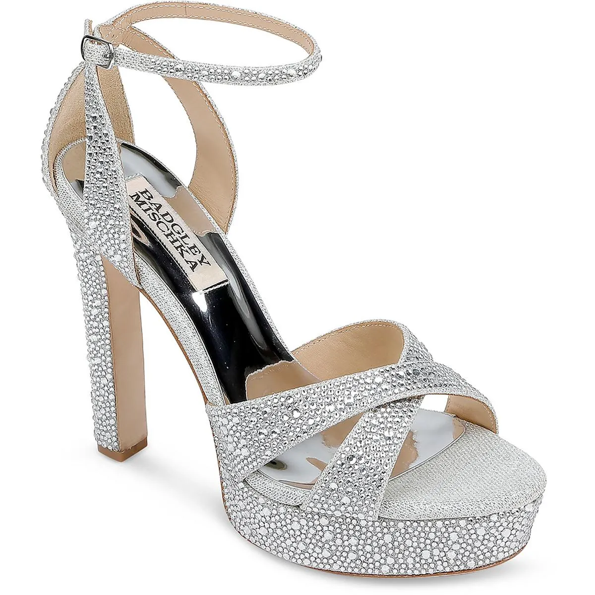 Fizz Womens Satin Rhinestone Platform Sandals