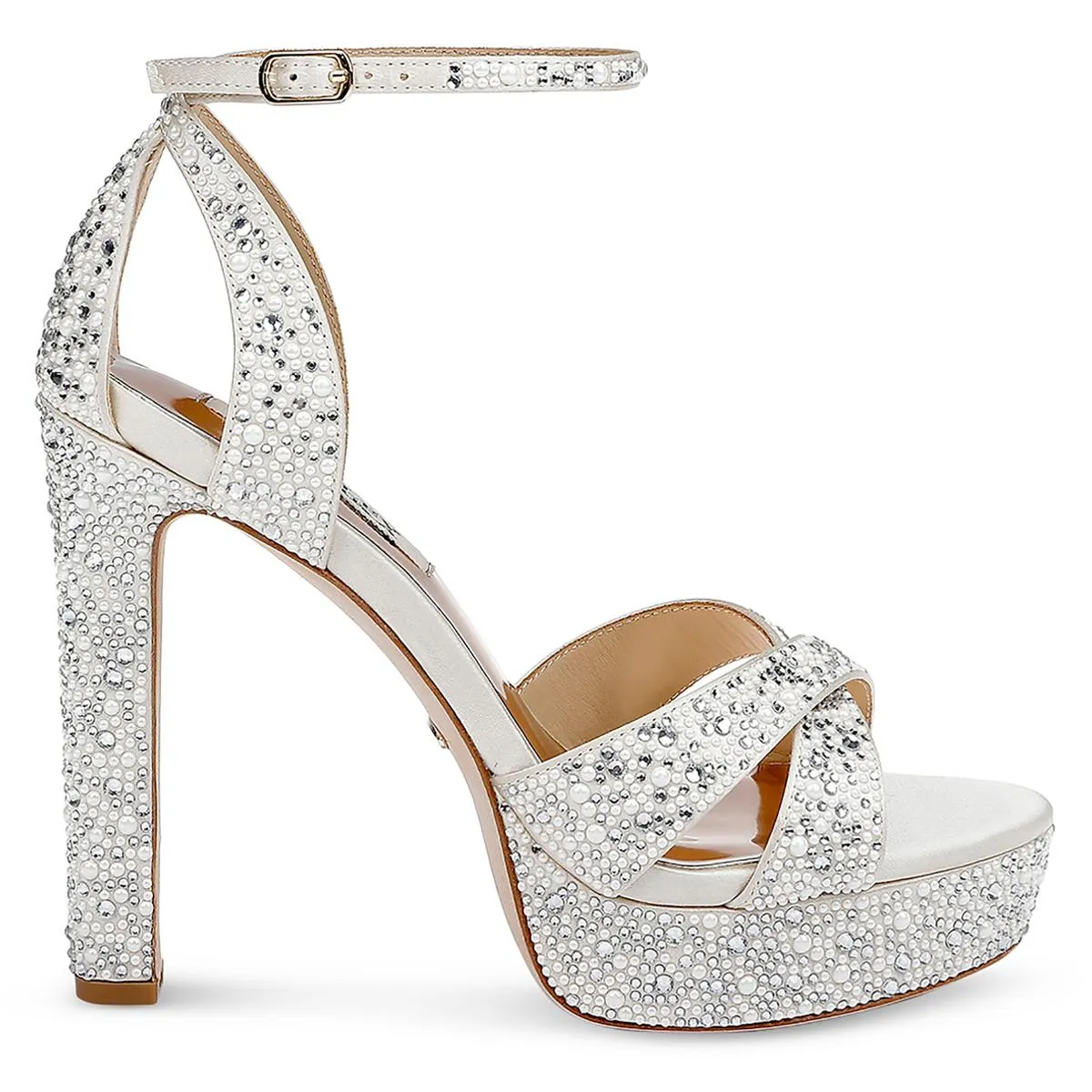 Fizz Womens Satin Rhinestone Platform Sandals