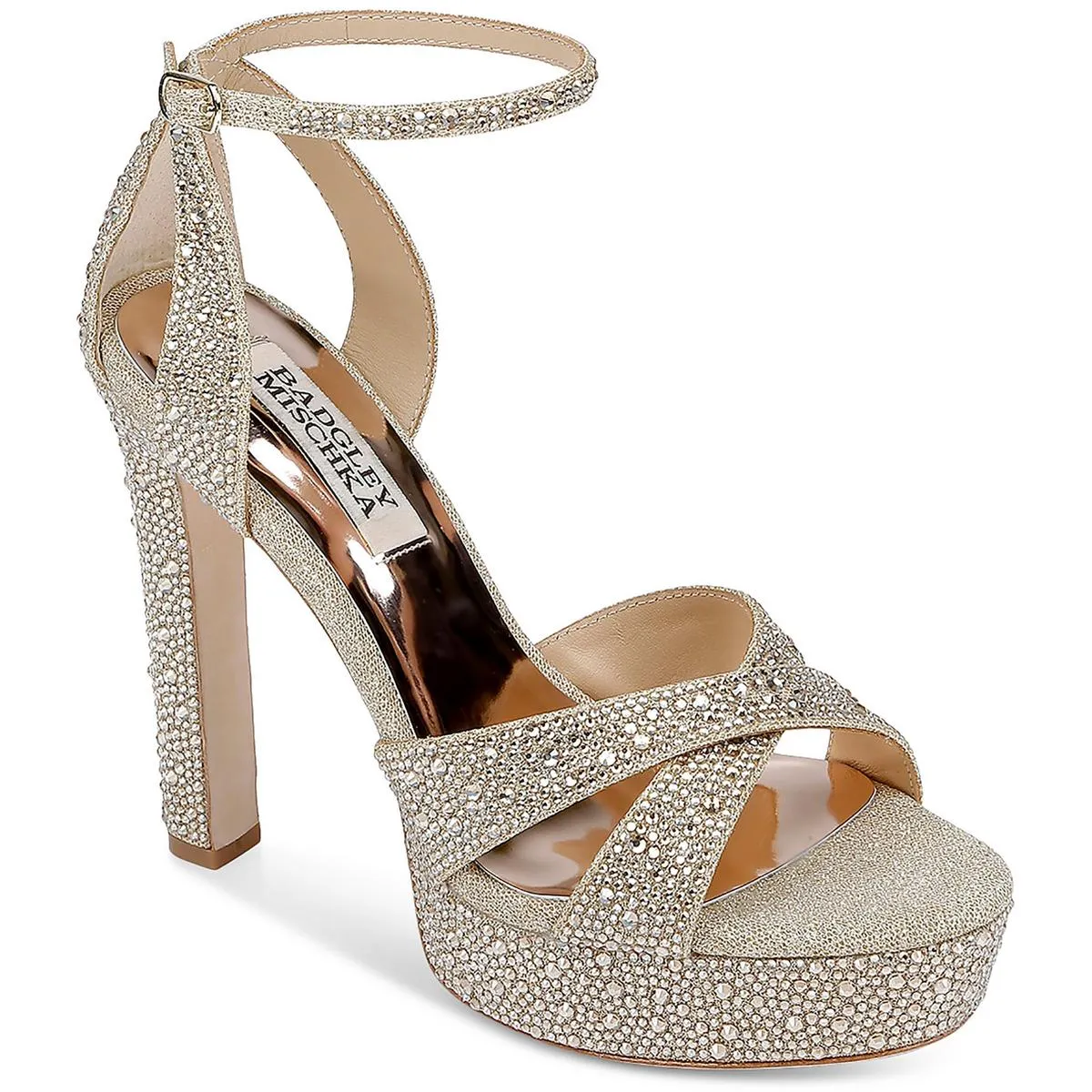 Fizz Womens Satin Rhinestone Platform Sandals