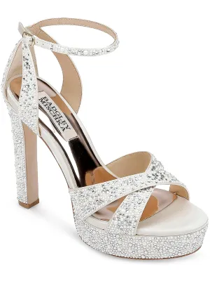 Fizz Womens Satin Rhinestone Platform Sandals