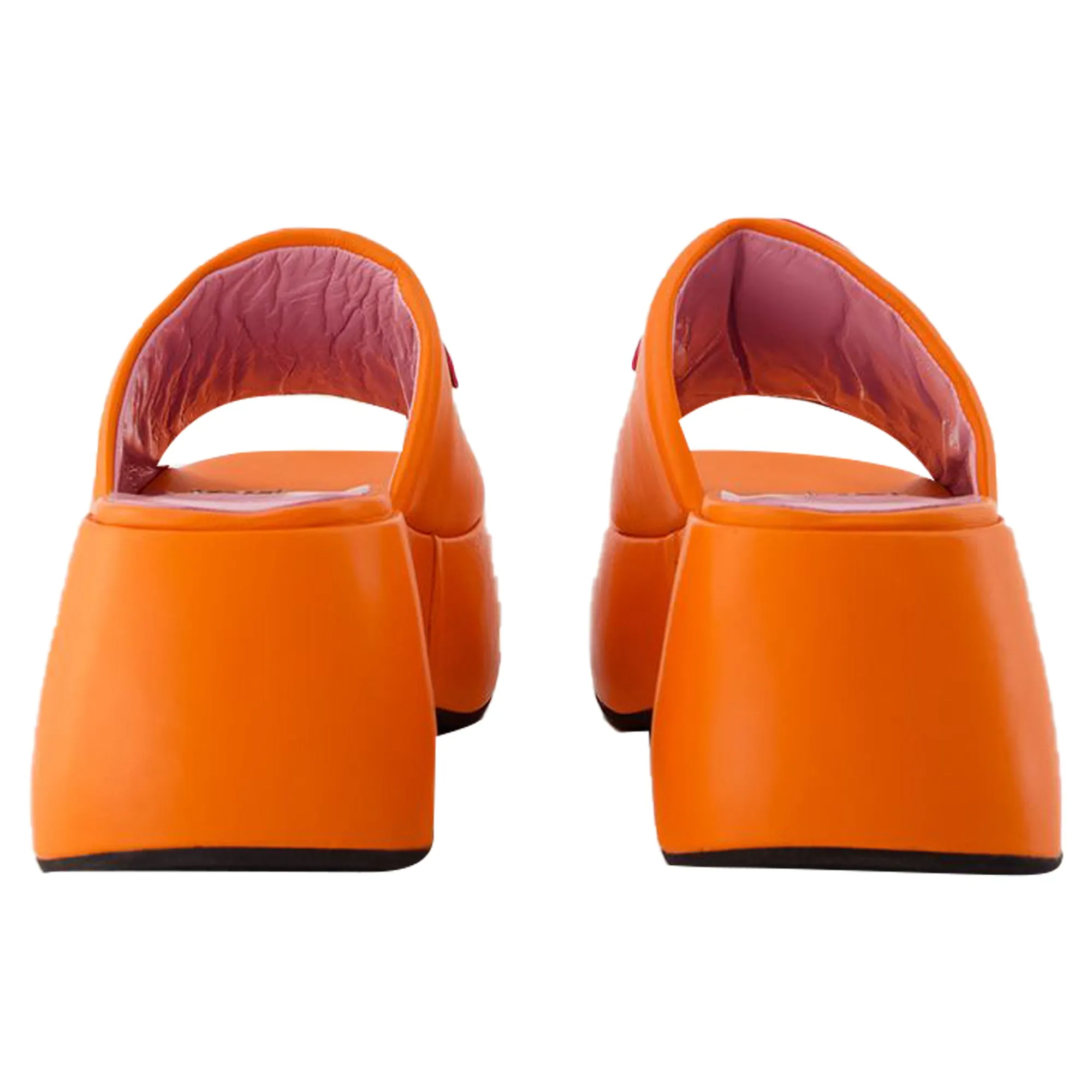 Flower Sandals - Carel - Leather - Orange