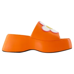Flower Sandals - Carel - Leather - Orange