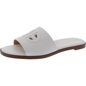 Flynn Logo Slide Womens Faux Suede Round Toe Slide Sandals