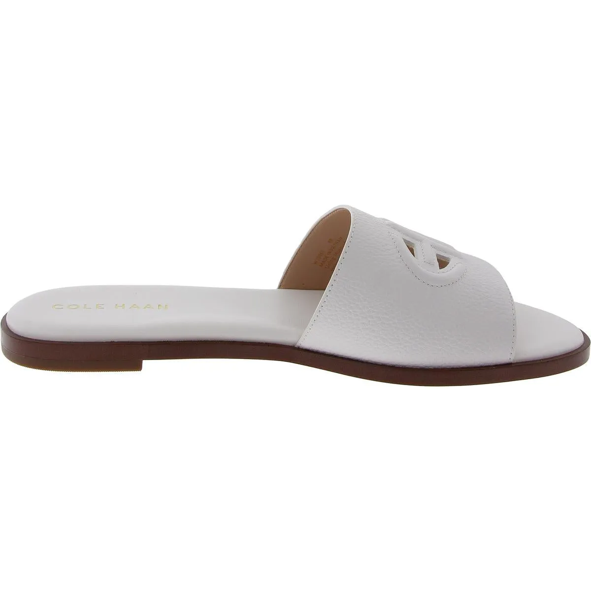 Flynn Logo Slide Womens Faux Suede Round Toe Slide Sandals