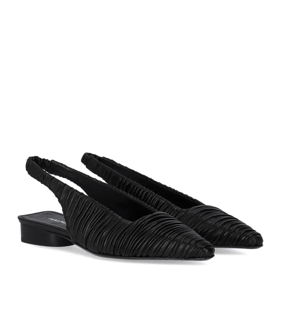 Fold Black Slingback Ballet Flat Shoe