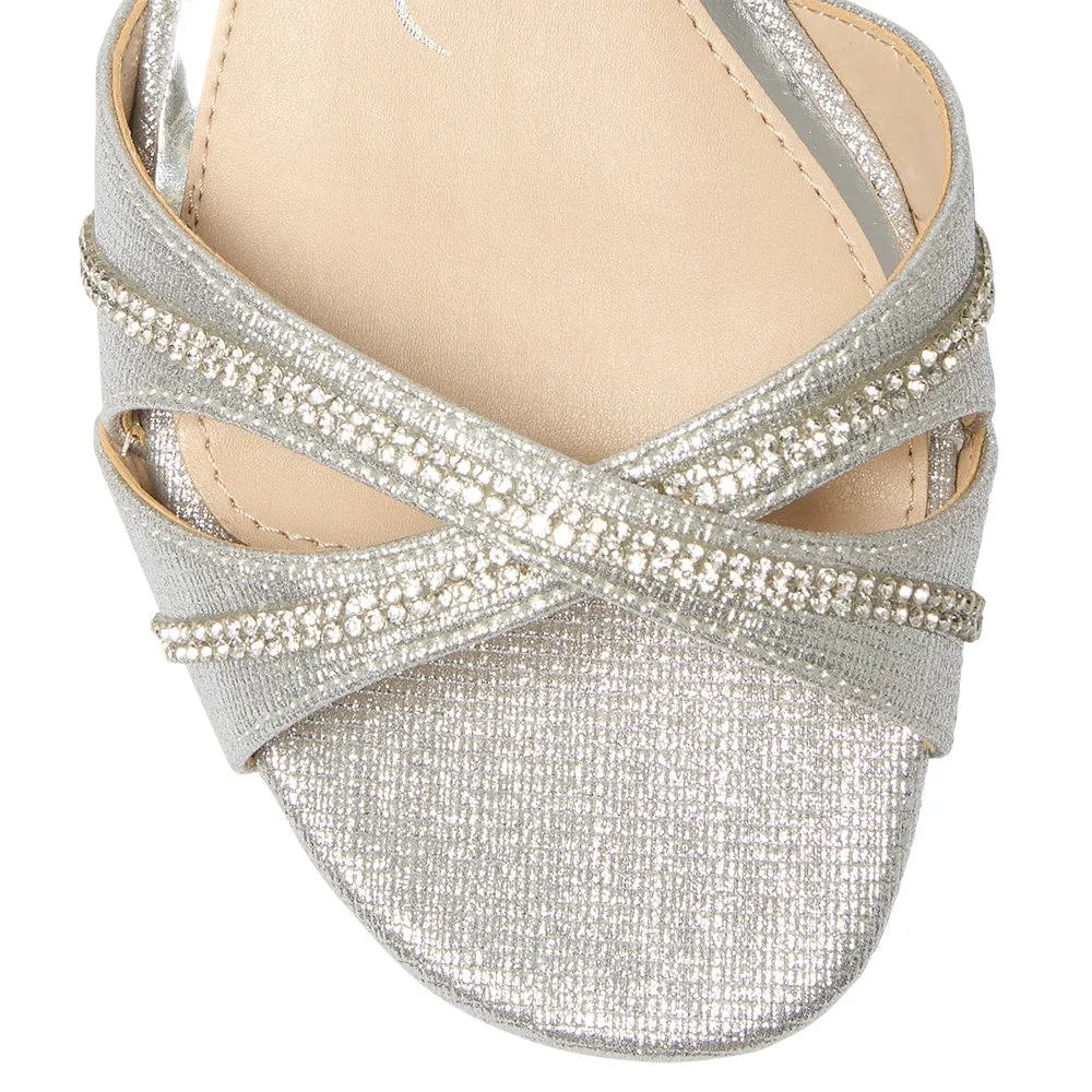 Franie Heel in Silver Bella Shine