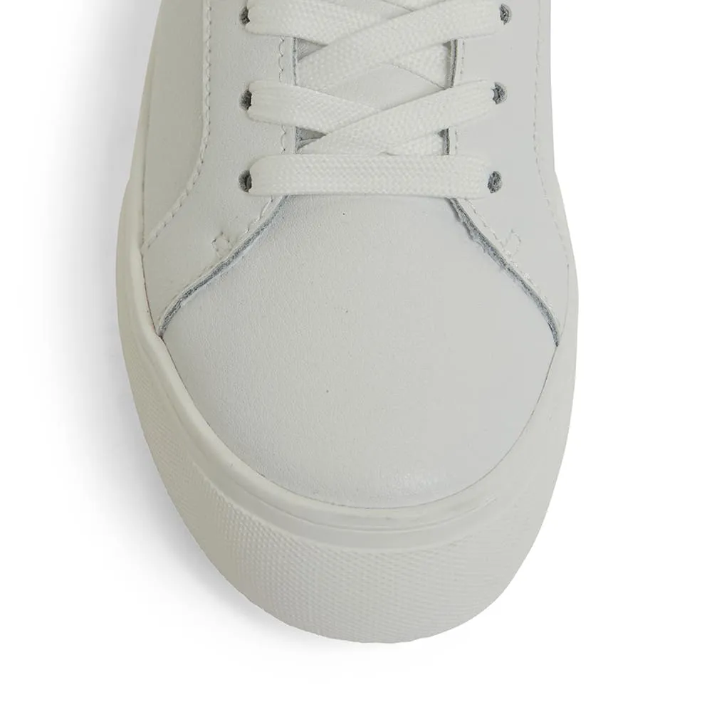 Frenzy Sneaker in White And Black Leather