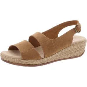 Gannett Womens Buckle Faux Suede Slingback Sandals