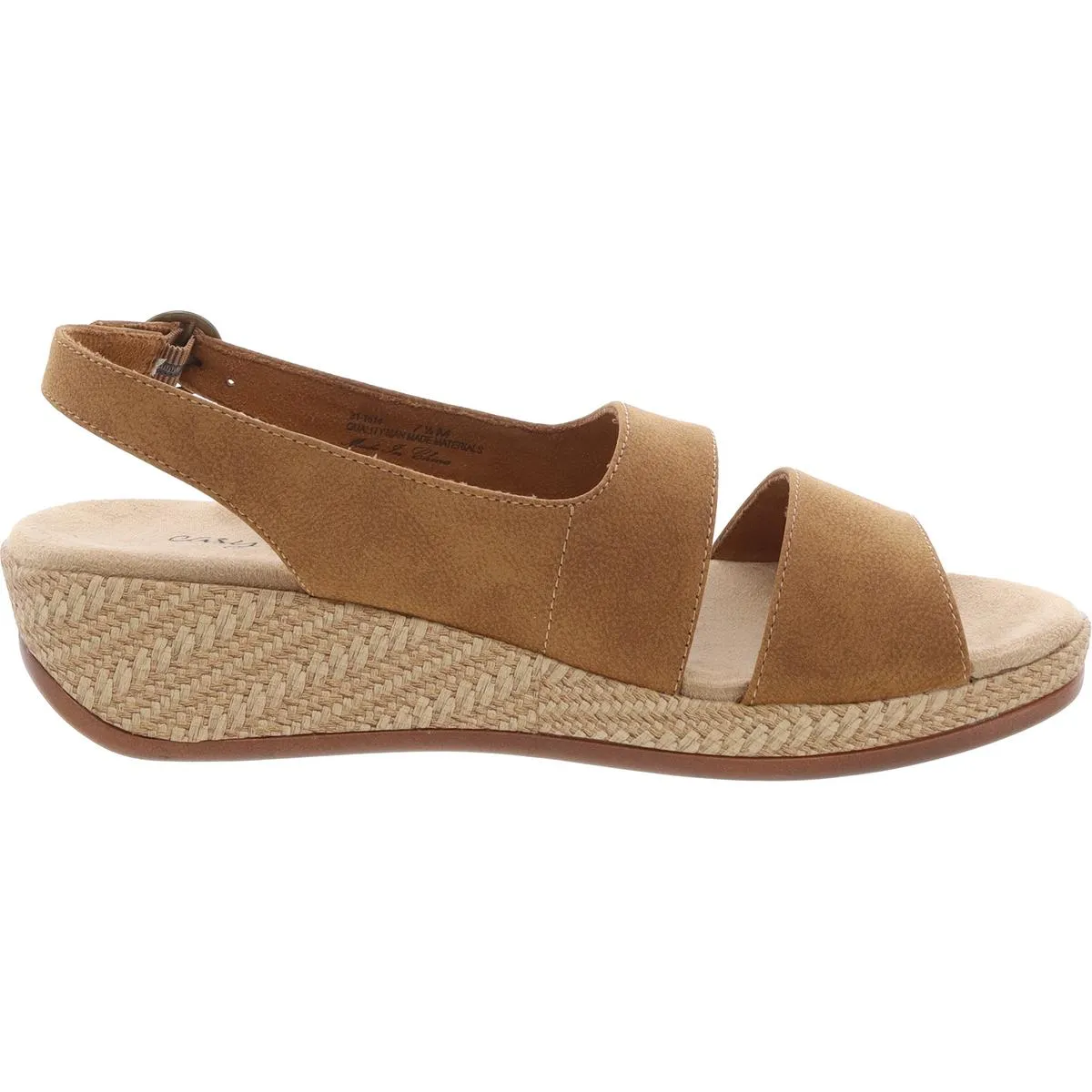 Gannett Womens Buckle Faux Suede Slingback Sandals