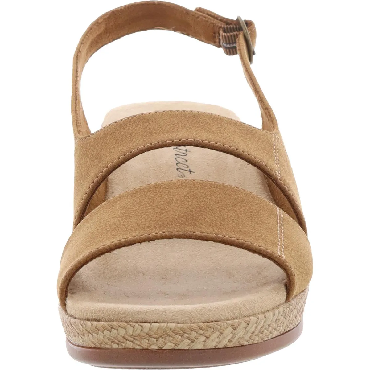 Gannett Womens Buckle Faux Suede Slingback Sandals