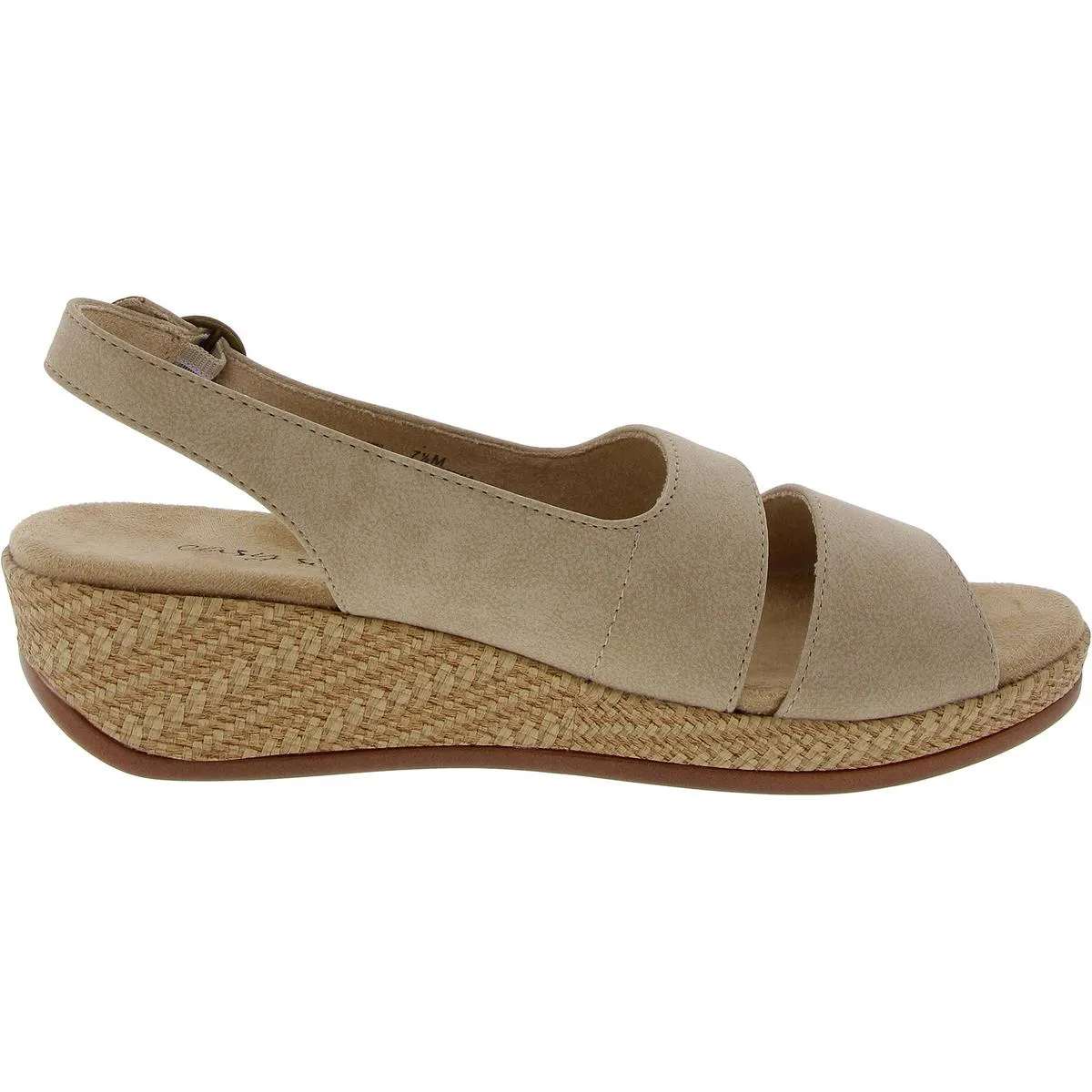 Gannett Womens Buckle Faux Suede Slingback Sandals