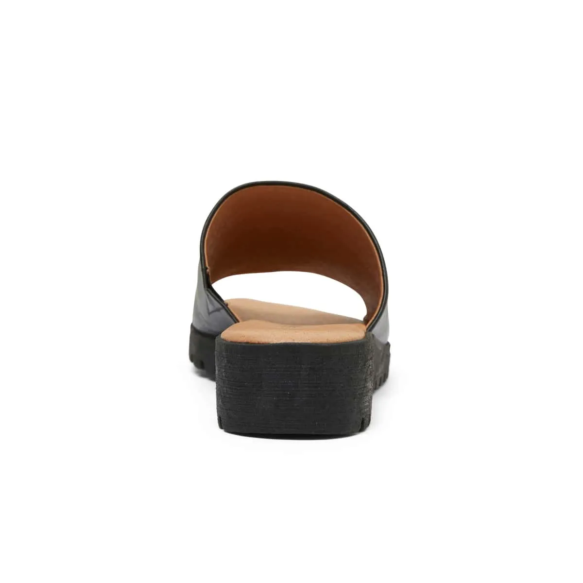 Genoa Slide in Black Leather