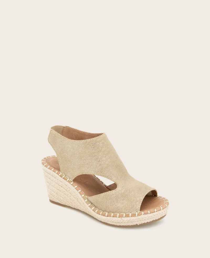 GENTLE SOULS - Cody Metallic Suede Espadrille Wedge