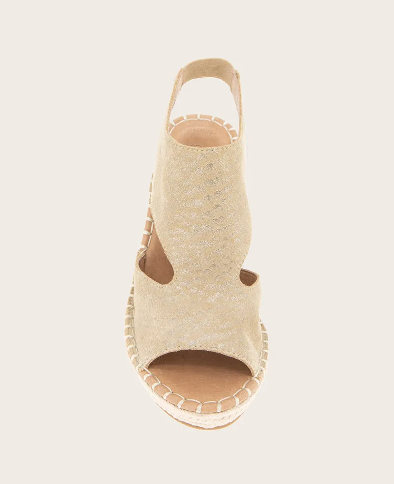 GENTLE SOULS - Cody Metallic Suede Espadrille Wedge