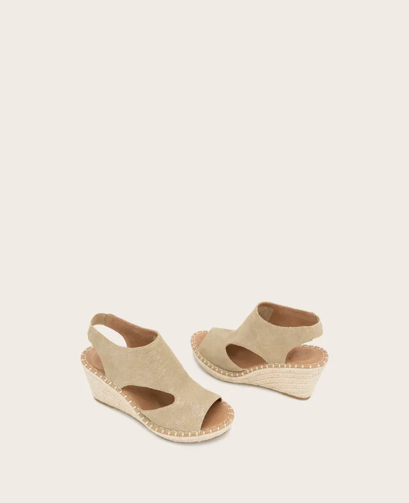 GENTLE SOULS - Cody Metallic Suede Espadrille Wedge
