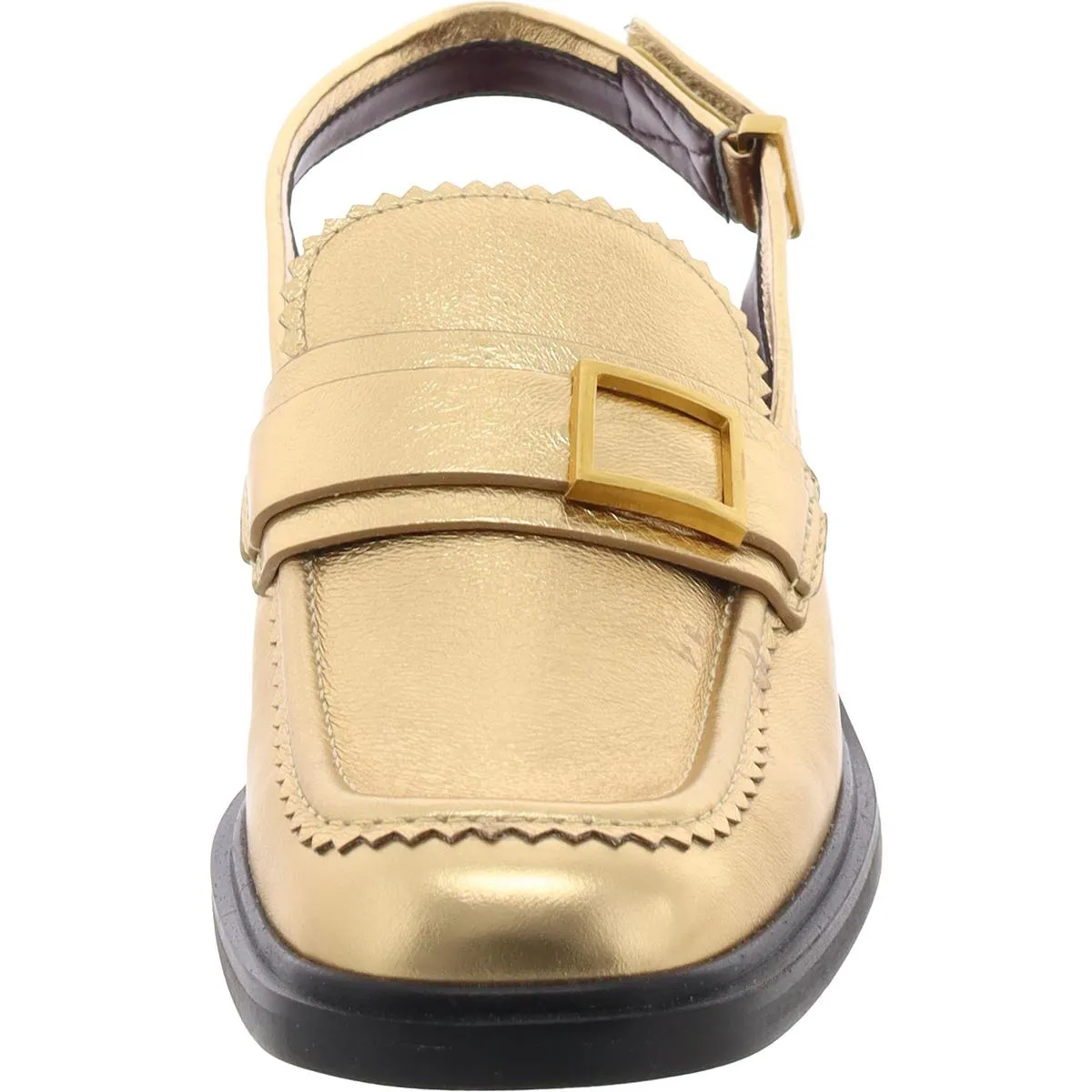 Gianna Womens Leather Square Toe Slingbacks