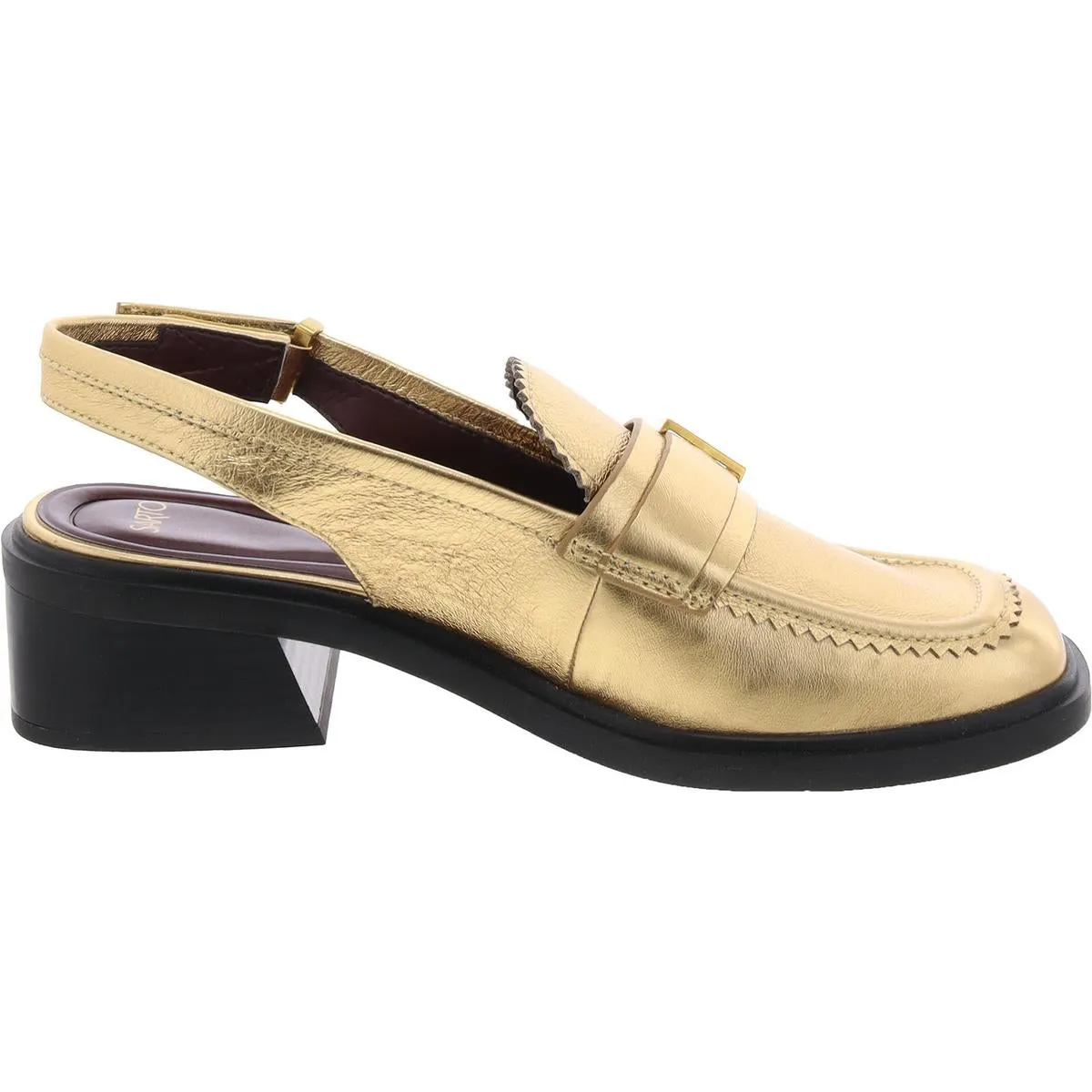 Gianna Womens Leather Square Toe Slingbacks