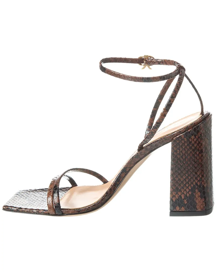 Gianvito Rossi 95 Snake-Embossed Leather Sandal