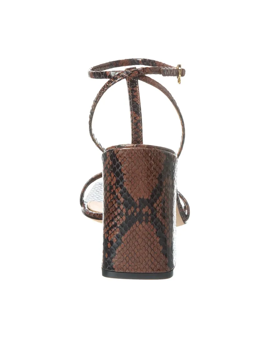Gianvito Rossi 95 Snake-Embossed Leather Sandal