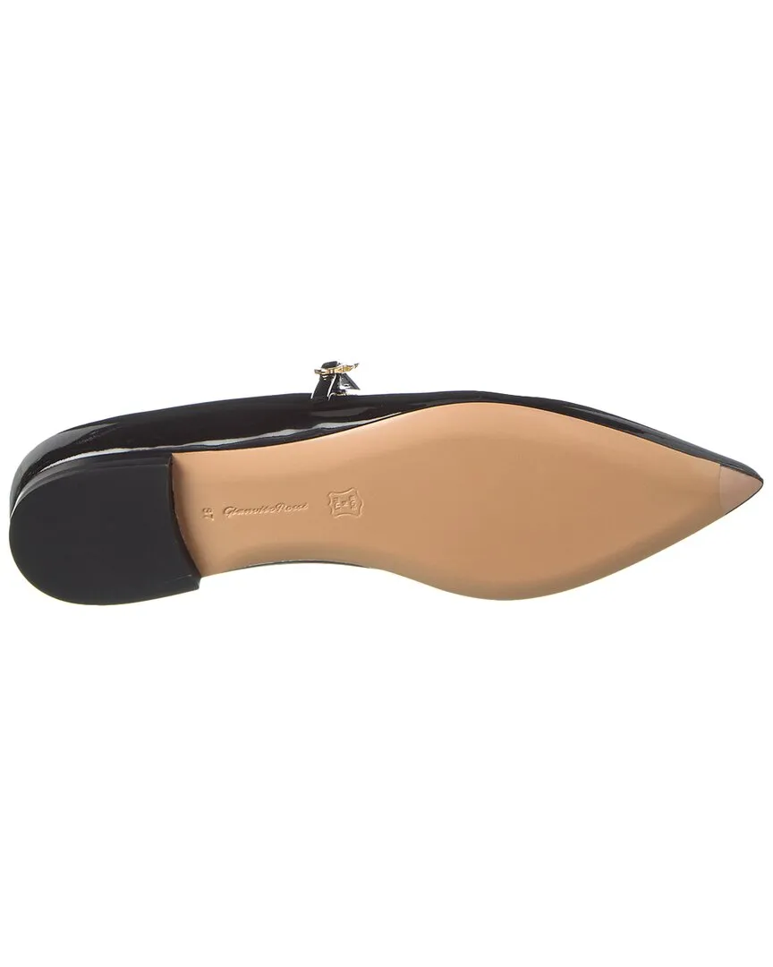 Gianvito Rossi Ribbon Jane Patent Ballerina Flat